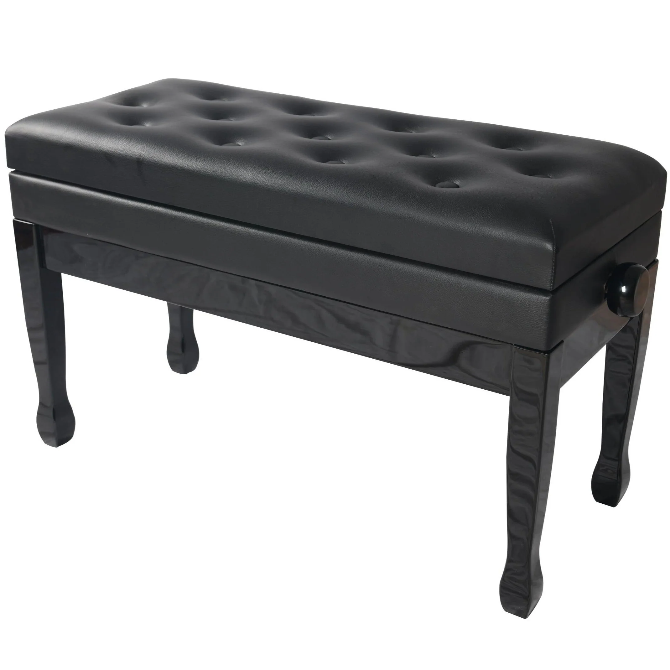 Easy Music Center HY-PJ021 Adjustable Piano Bench w/ Storage, Tufted Top, Black