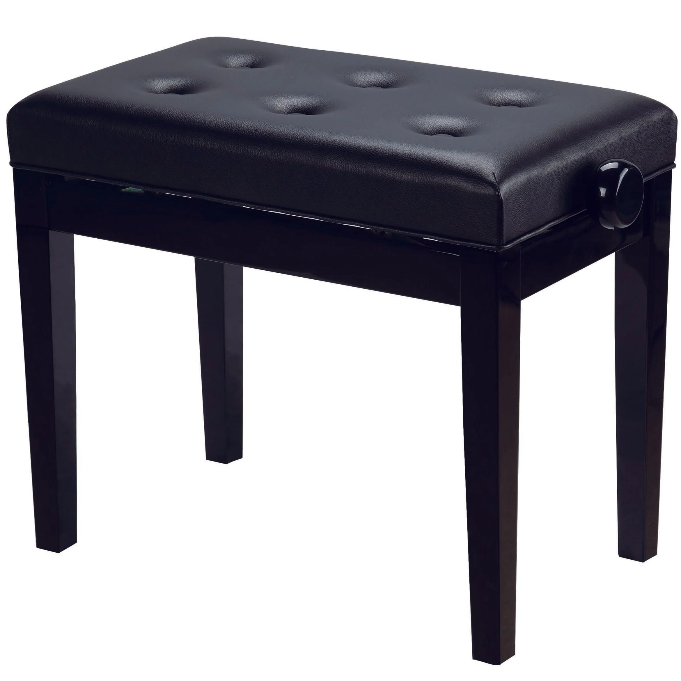 Easy Music Center HY-PJ025 Adjustable Piano Bench, Tufted Top, Black