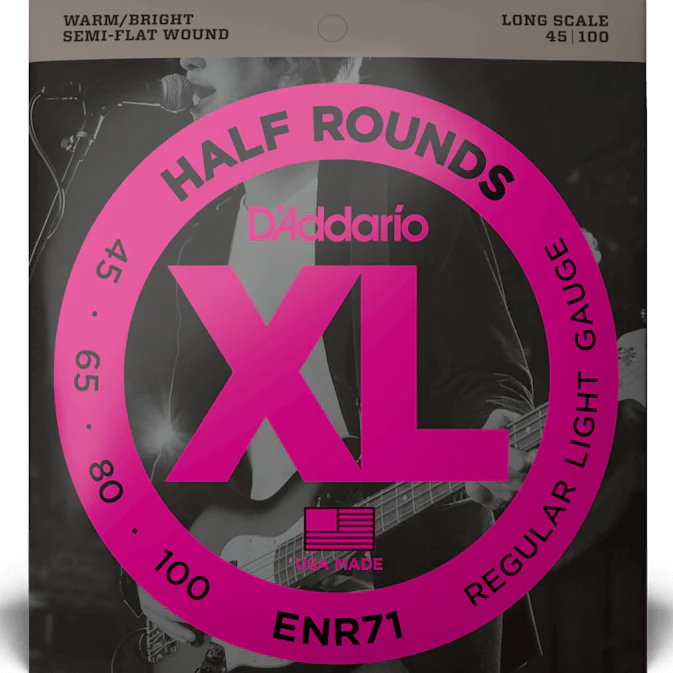 D'Addario ENR71 Half Round Bass Guitar Strings, Regular Light, 45-100, Long Scale