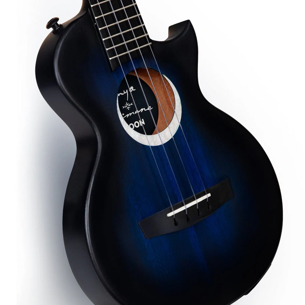 Enya EUT-MOON/BU/EQ Signature Taimane 4-String Ukulele, Blue w/ Effects Pickup - Image 3