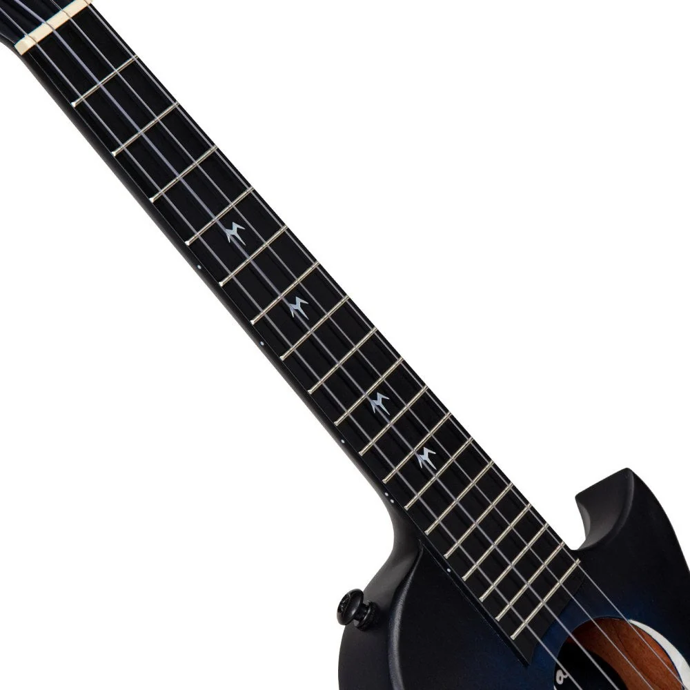 Enya EUT-MOON/BU/EQ Signature Taimane 4-String Ukulele, Blue w/ Effects Pickup - Image 5