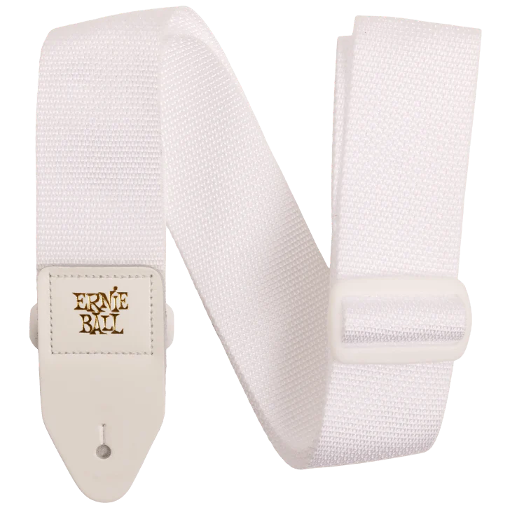 Ernie Ball P05350 Polypro Guitar Strap - White & White Ends