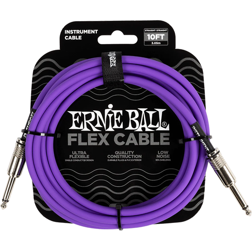 Ernie Ball P06415 10' Instrument Cable, Straight/Straight, Purple