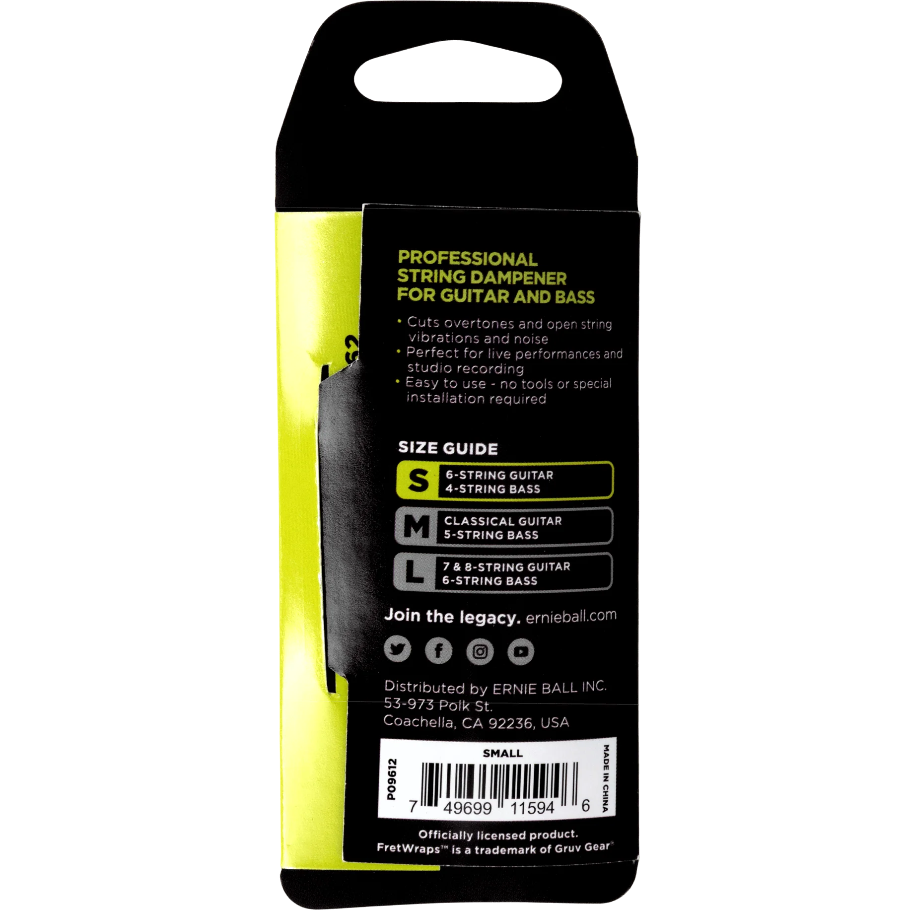Ernie Ball P09612 Fretwrap by Gruv Gear, Small - Image 2
