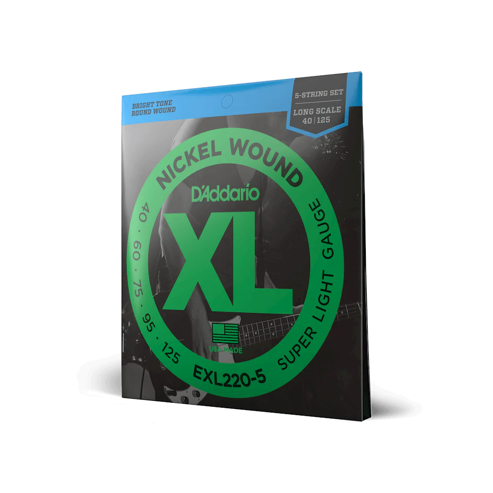 D'Addario EXL220-5 5-String Nickel Wound Bass Guitar Strings, Super Light, 40-125, Long Scale - Image 3