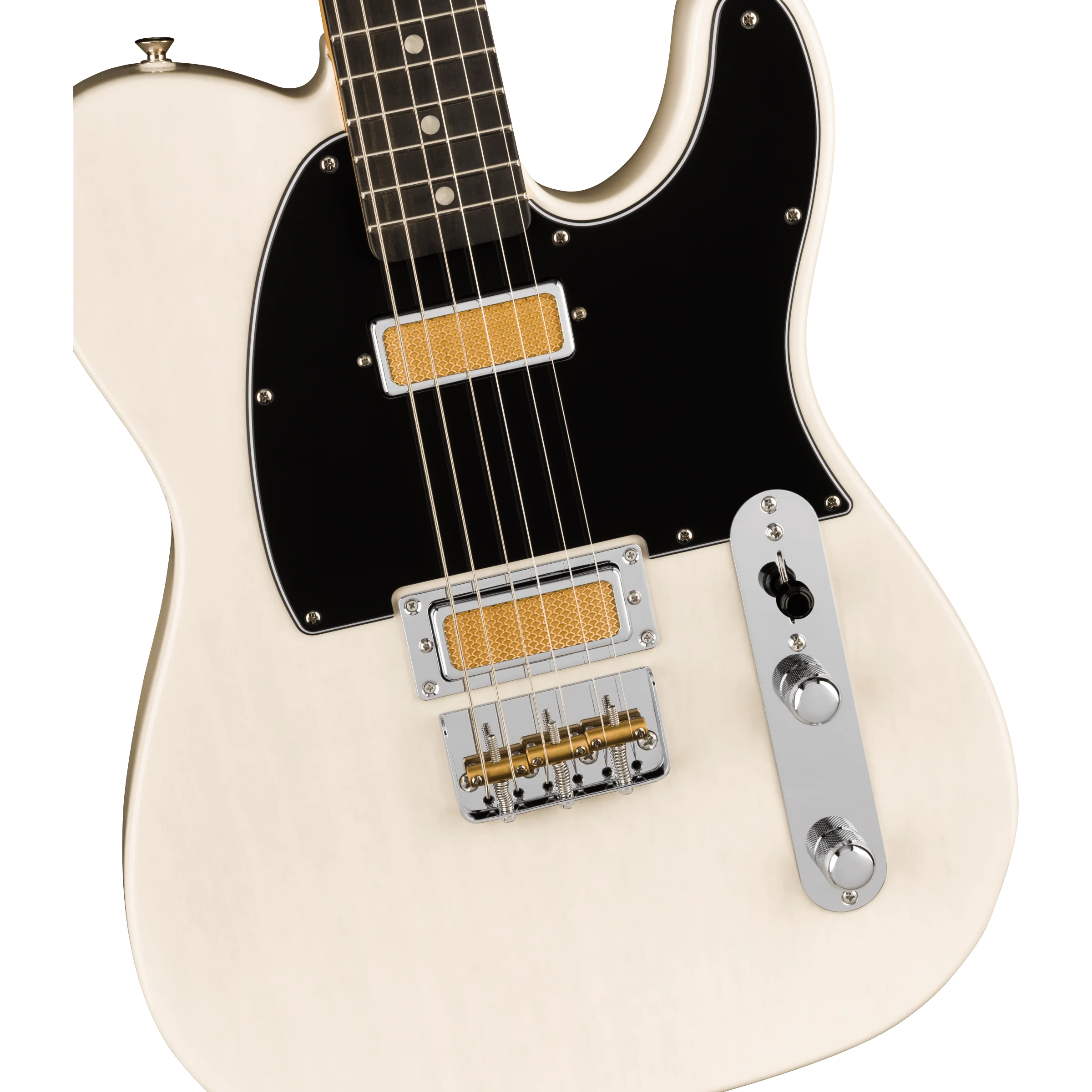Fender 014-0731-301 Gold Foil Tele, mini-HH, Ebony FB, BPG, White Blonde - Image 4