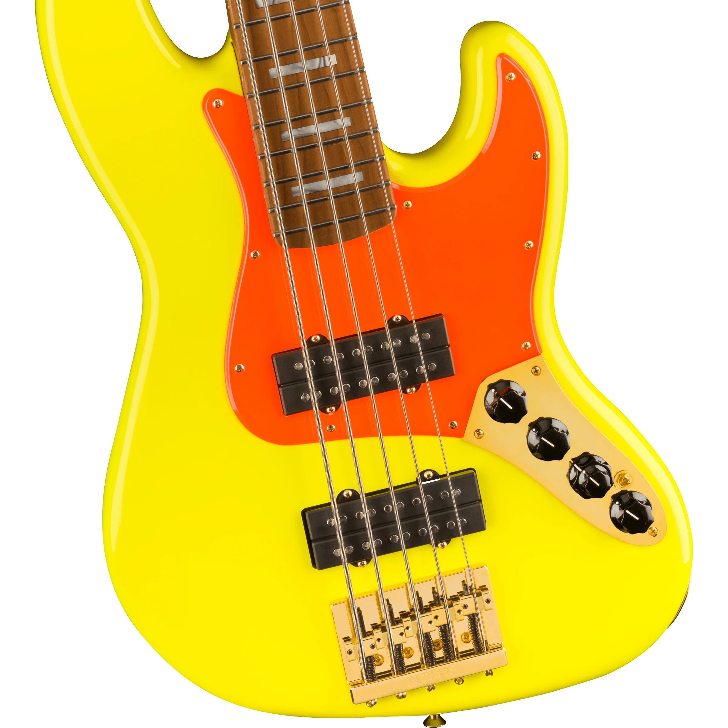 Fender 014-9400-386 MonoNeon J-Bass V, Roasted Maple Fingerboard, Neon Yellow - Image 4