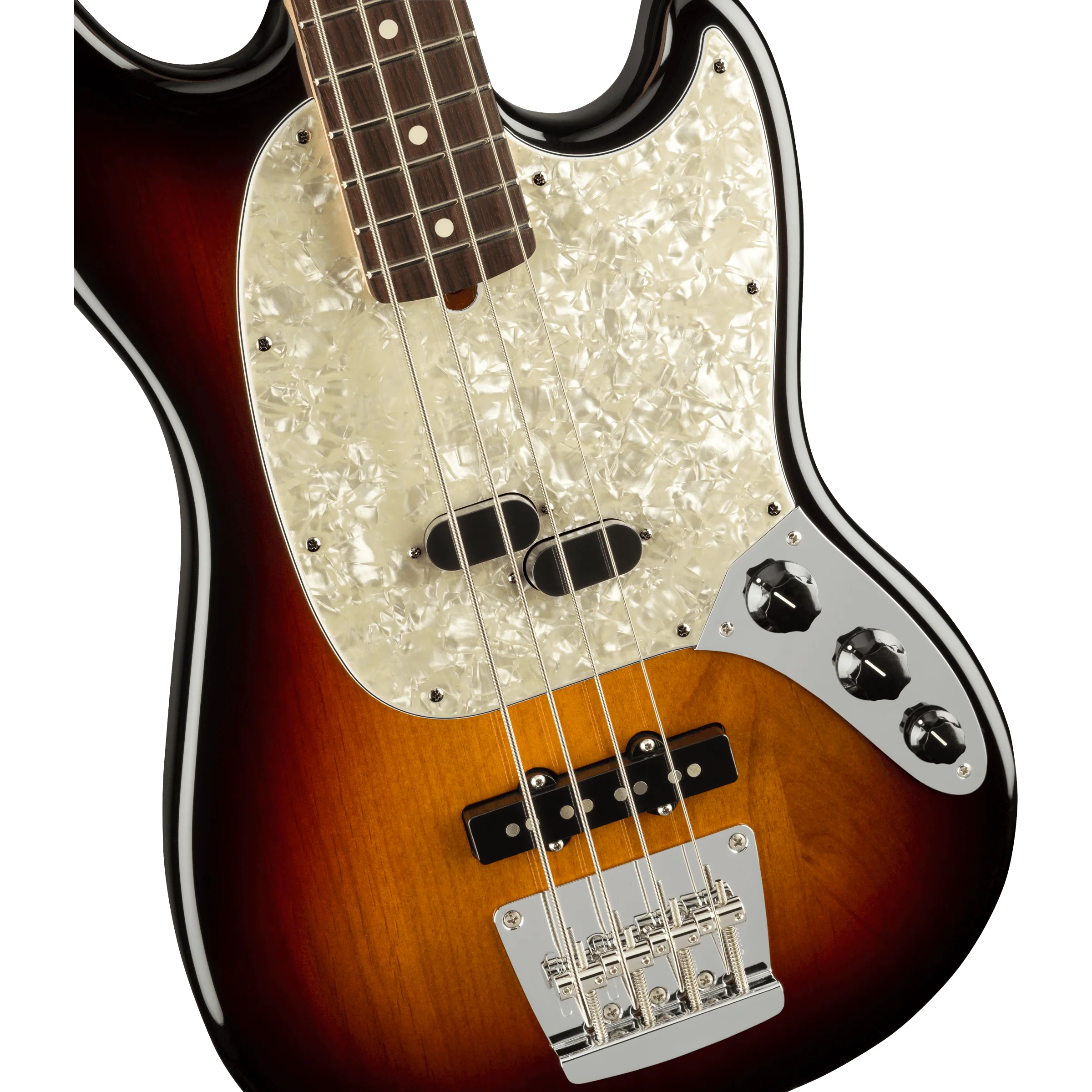 Fender 019-8620-300 Am Performer Mustang Bass, Rosewood FB, 3-Color Sunburst - Image 3