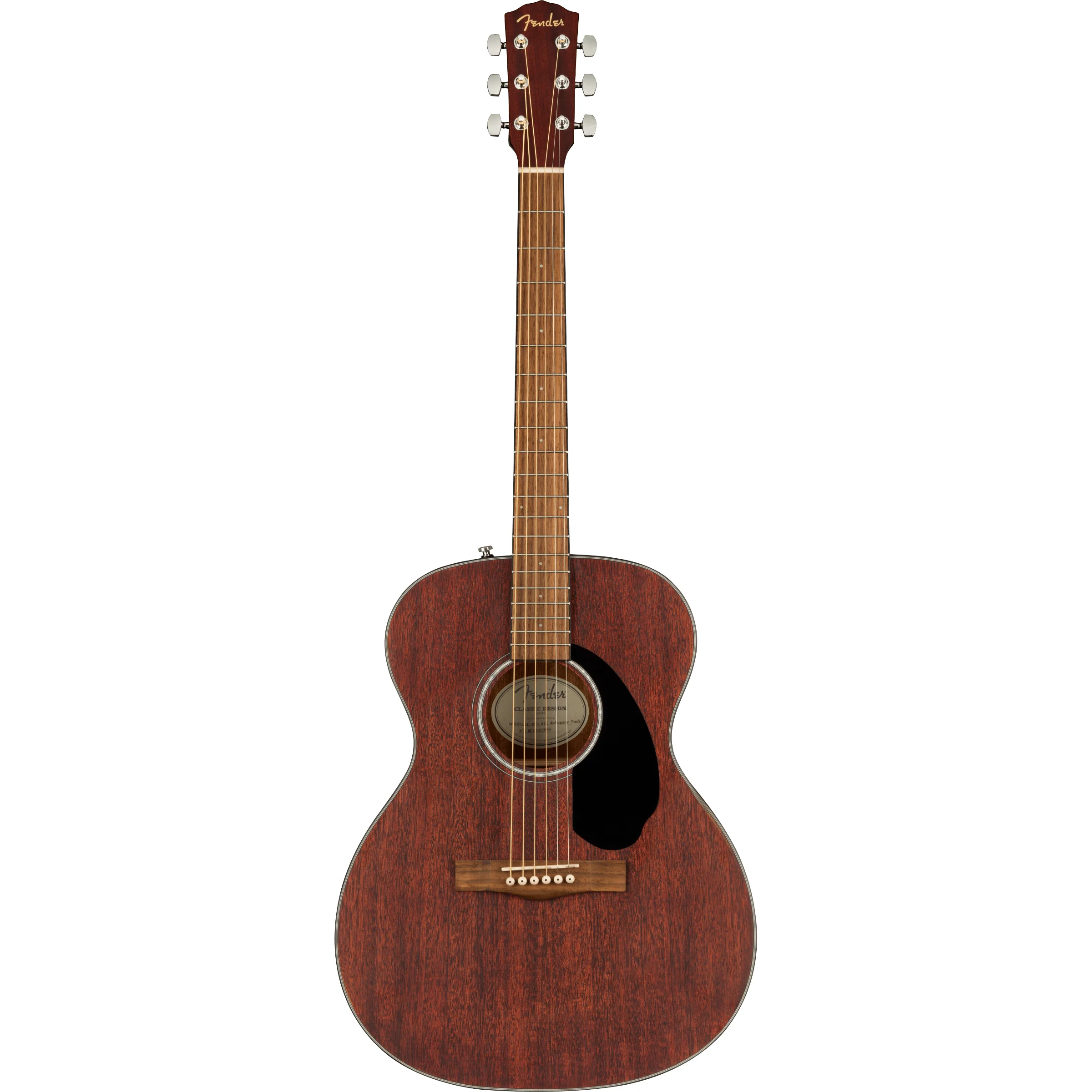 Fender 097-0150-022 CC-60S Acoustic Gutiar, Concert, Solid Mahogany Top, Mah b/s, Natural