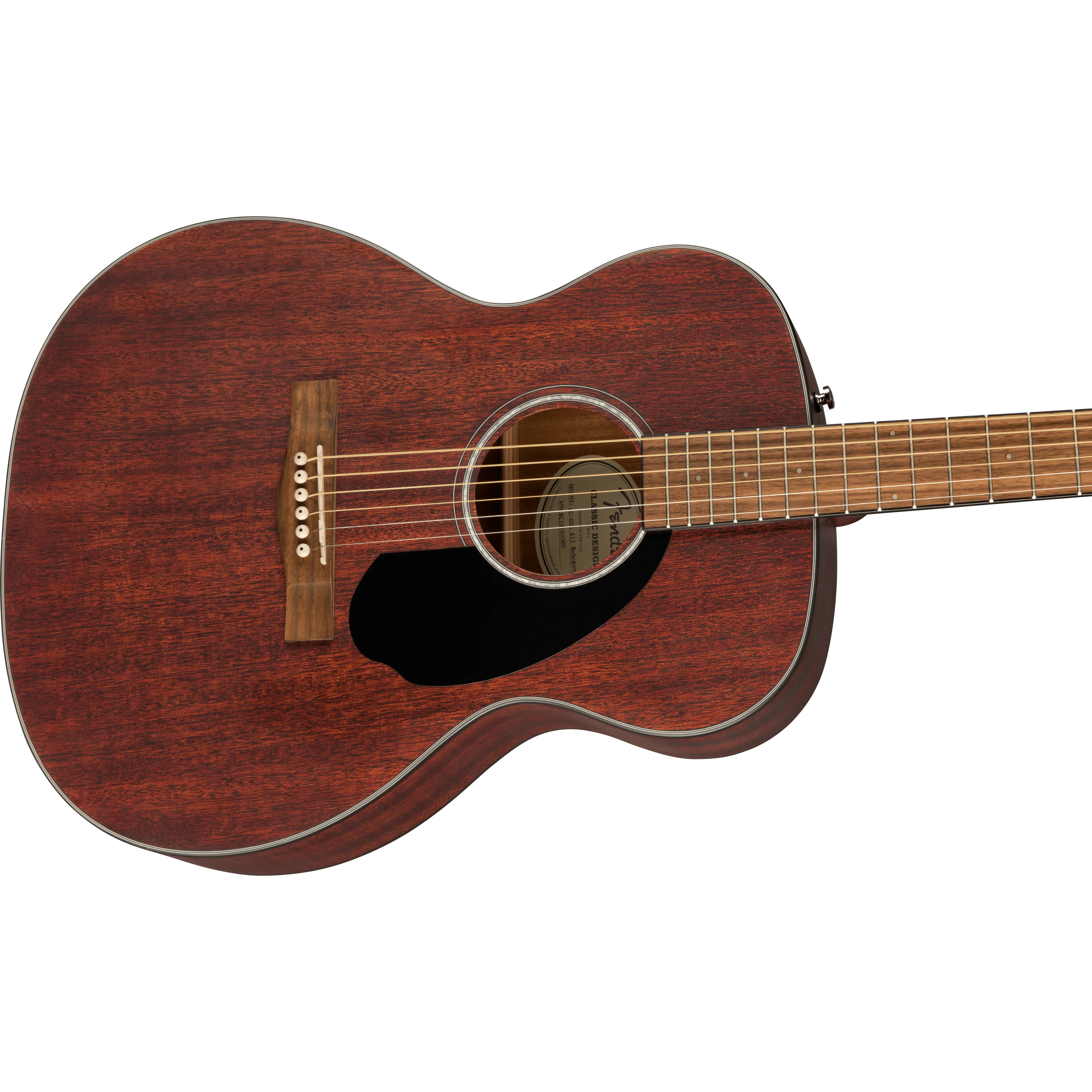 Fender 097-0150-022 CC-60S Acoustic Gutiar, Concert, Solid Mahogany Top, Mah b/s, Natural - Image 4