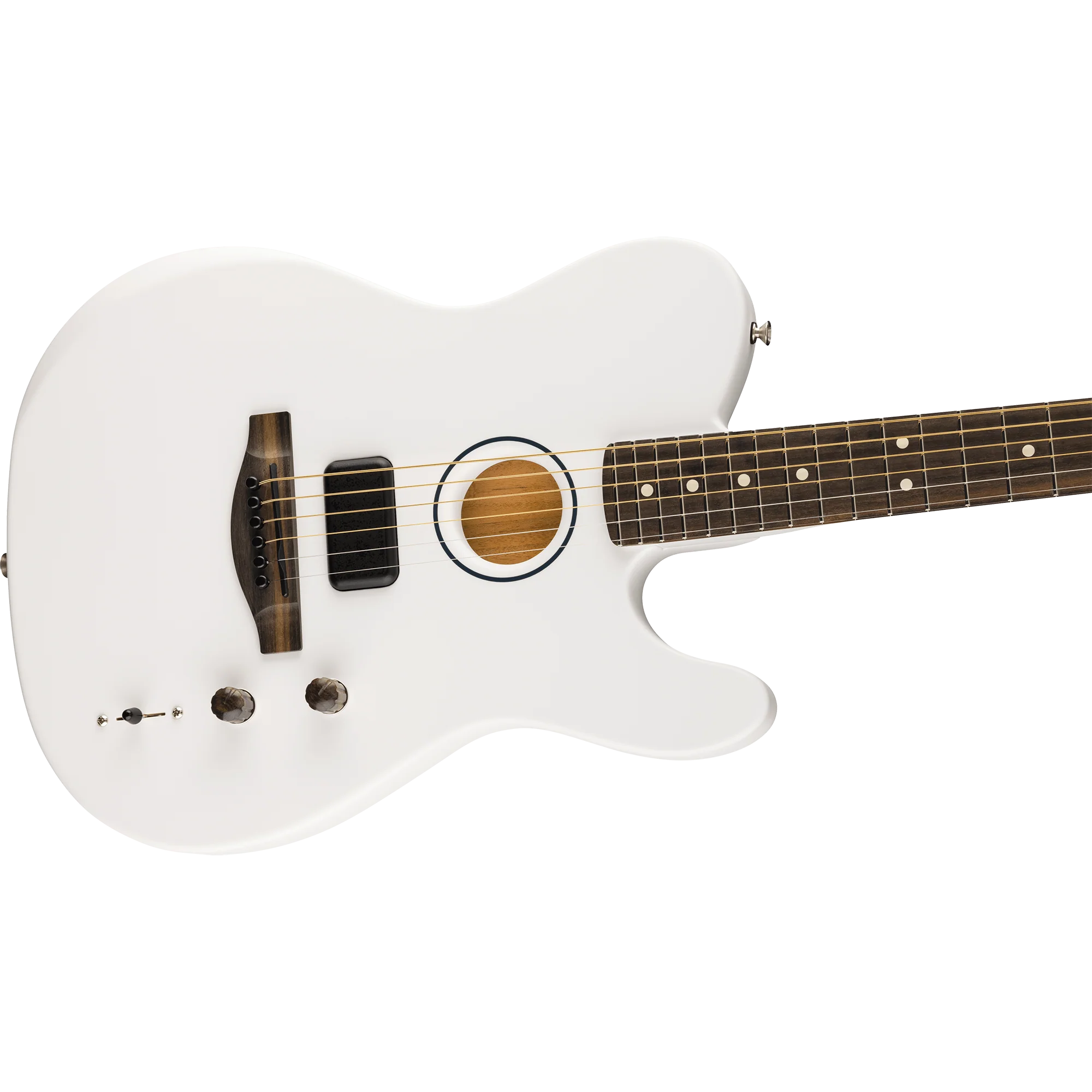Fender 097-2813-116 LTD Finneas Am Acoustasonic Tele, Satin Arctic White - Image 3