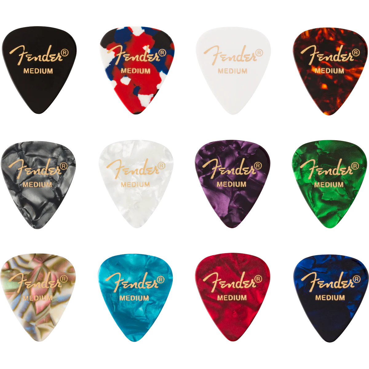 Fender 098-0300-300 351 Pick Pack, Medium, 12 Count