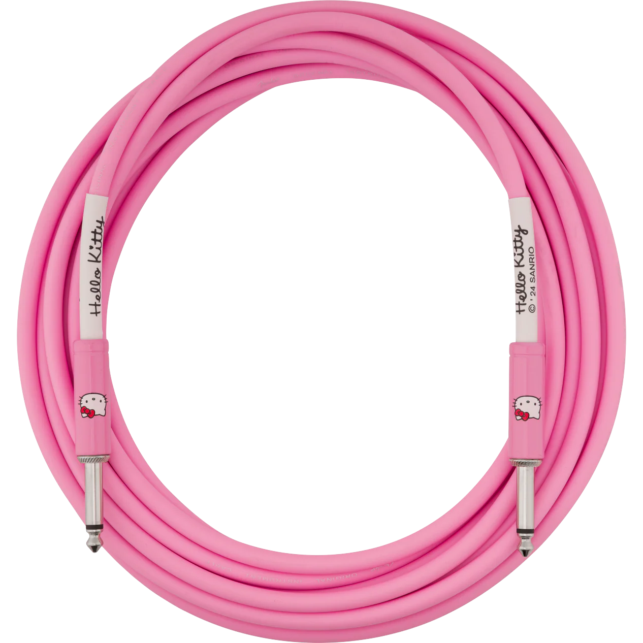 Fender 099-0818-156 18.6' Instrument Cable, Fender x Hello Kitty, Pink