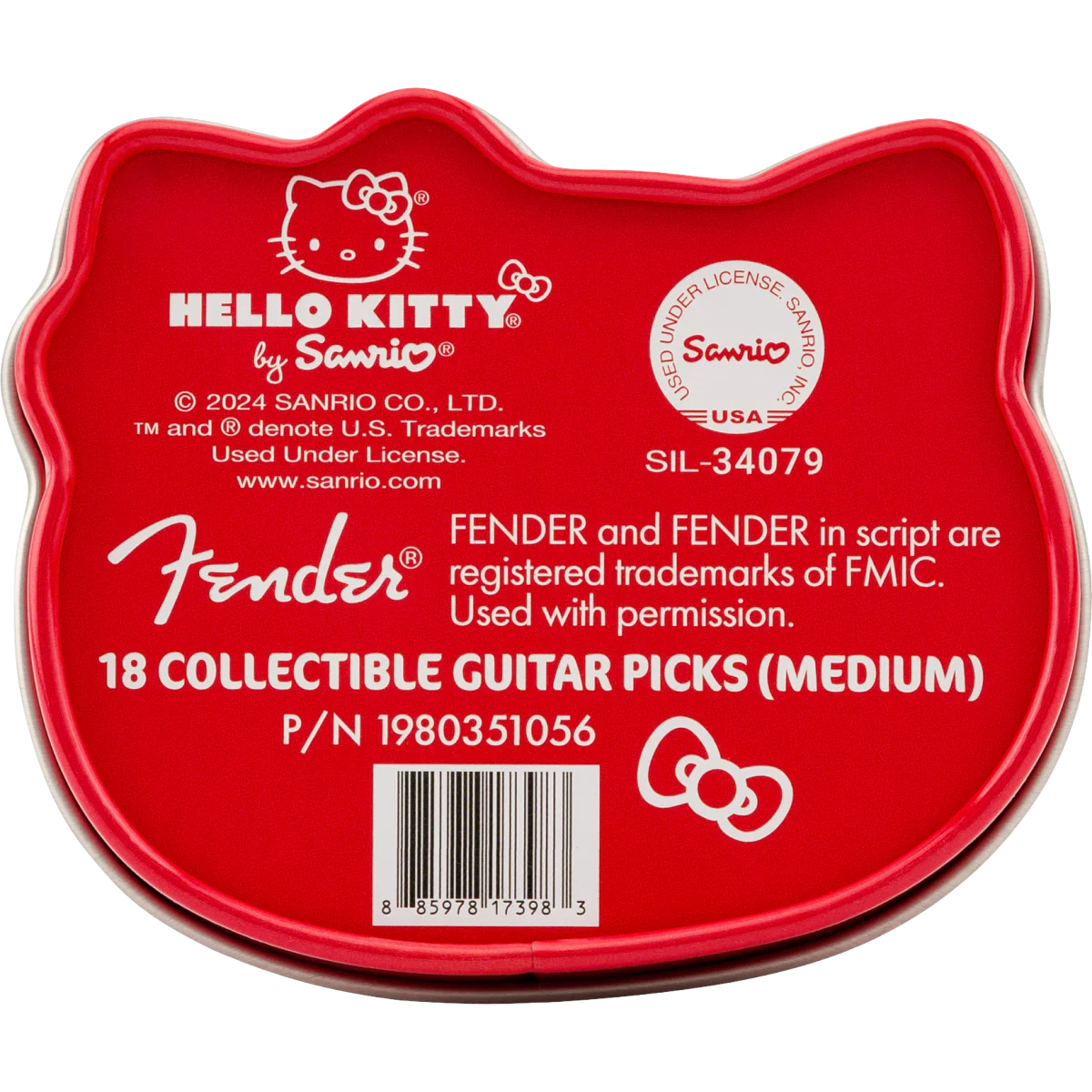 Fender 198-0351-056 Pick Pack Tin, Fender x Hello Kitty, 18 Piece - Image 4