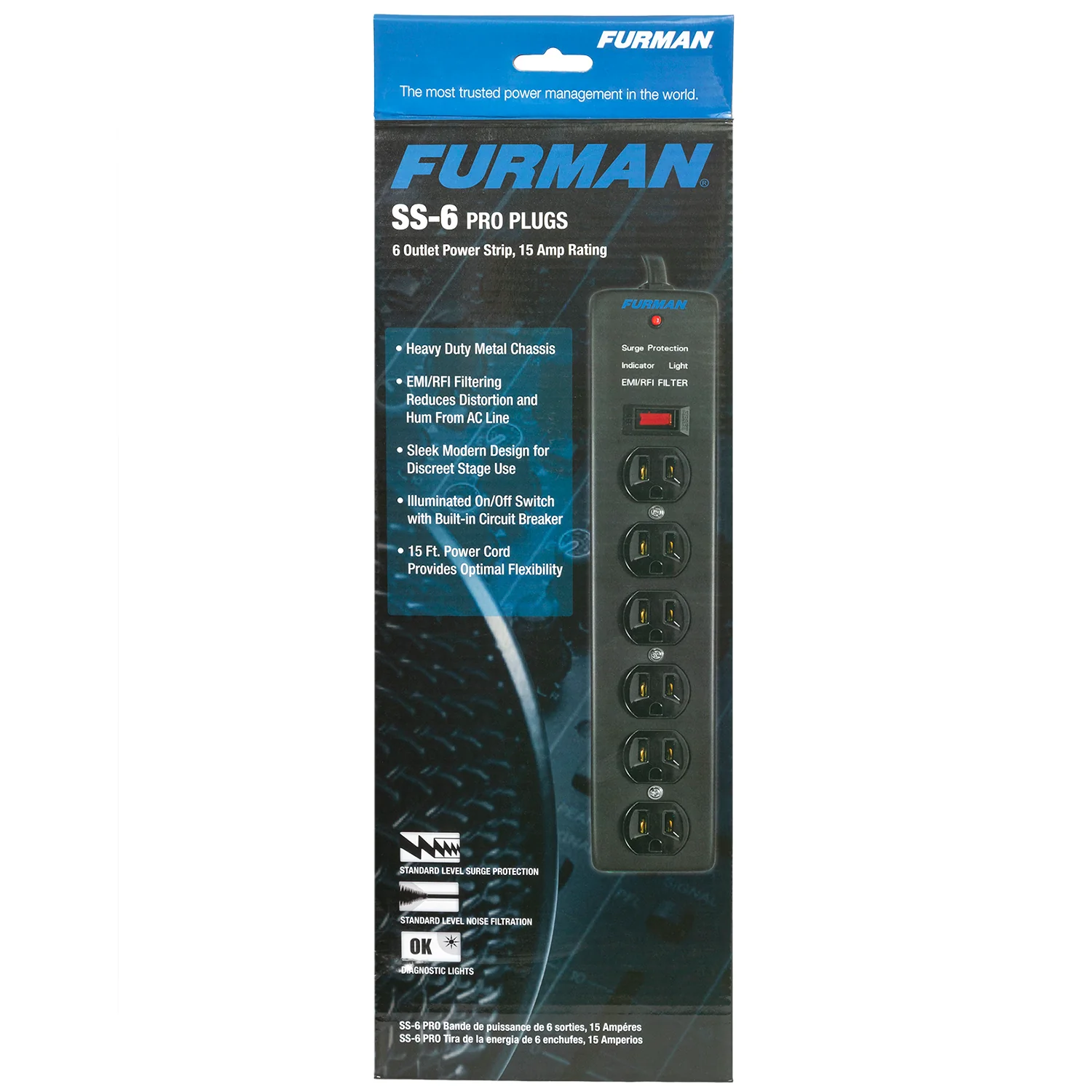 Furman SS-6 AC Surge Strip 6 Outlet - Image 4