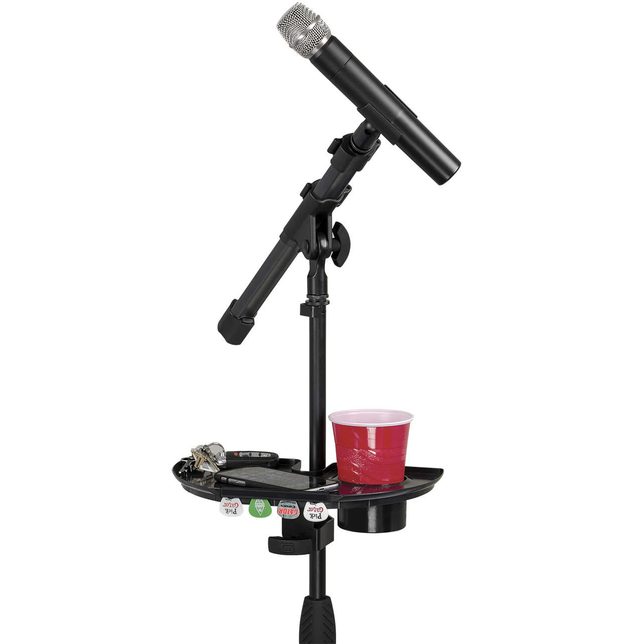 Gator GFW-MICACCTRAY Mic Stand Accessory Tray w/ Drink Holder - Image 3