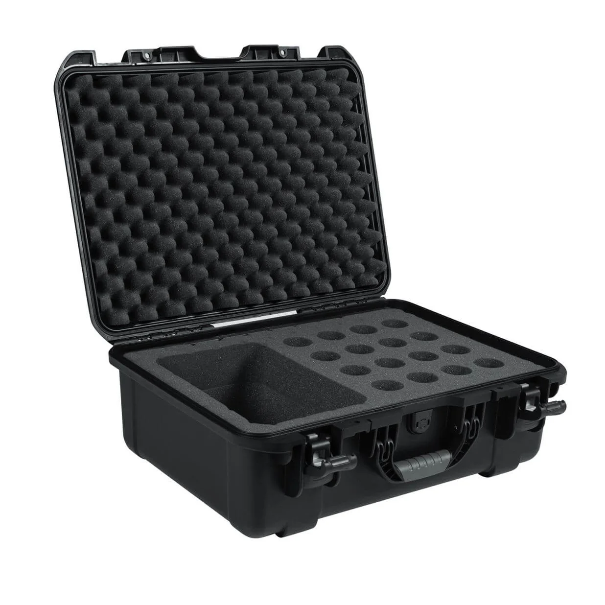 Gator GM-16-MIC-WP 16 Mic Case - Waterproof Case w/ Foam Insert, Holds 16 Mics and Accessories: 20" X 14" X 8" - Image 6