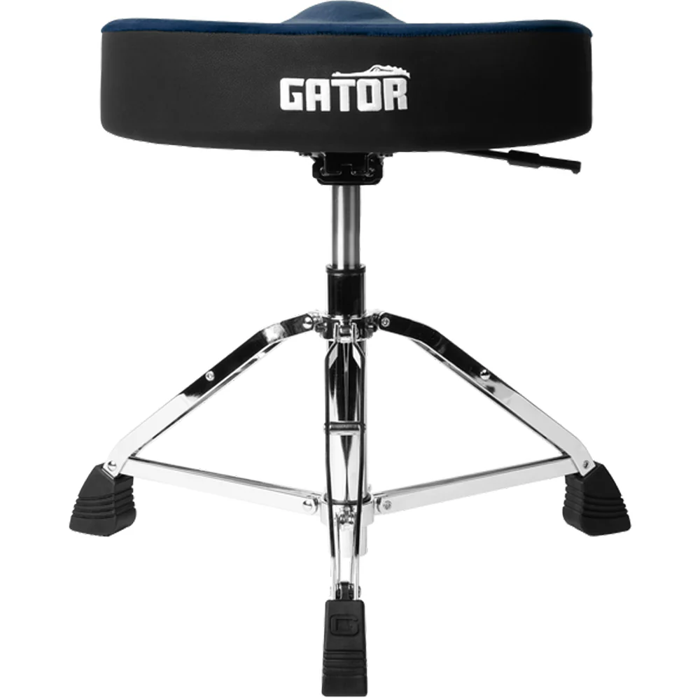 Gator GP-DTH-ASD-BL Drum Throne, Air Glide Saddle Seat w/ Pneumatic Height Adjustment, Blue - Image 2