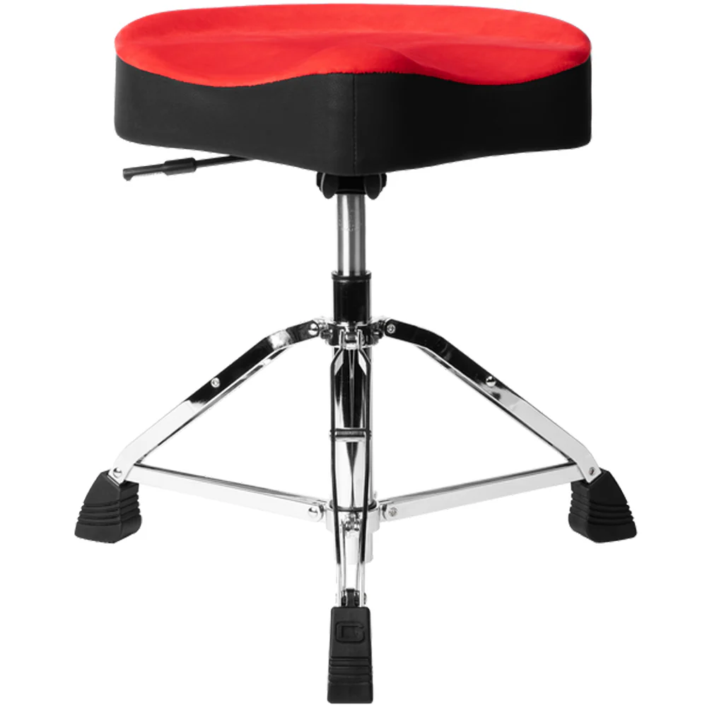 Gator GP-DTH-ASD-RD Drum Throne, Air Glide Saddle Seat w/ Pneumatic Height Adjustment, Red