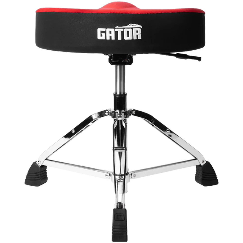 Gator GP-DTH-ASD-RD Drum Throne, Air Glide Saddle Seat w/ Pneumatic Height Adjustment, Red - Image 2