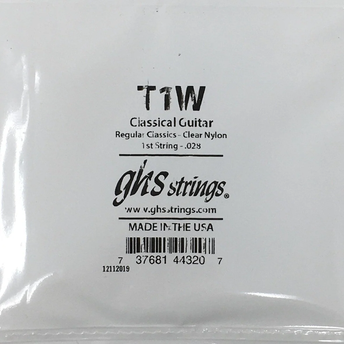 Ghs T1W 1st Single Clear Nylon Classical String .028