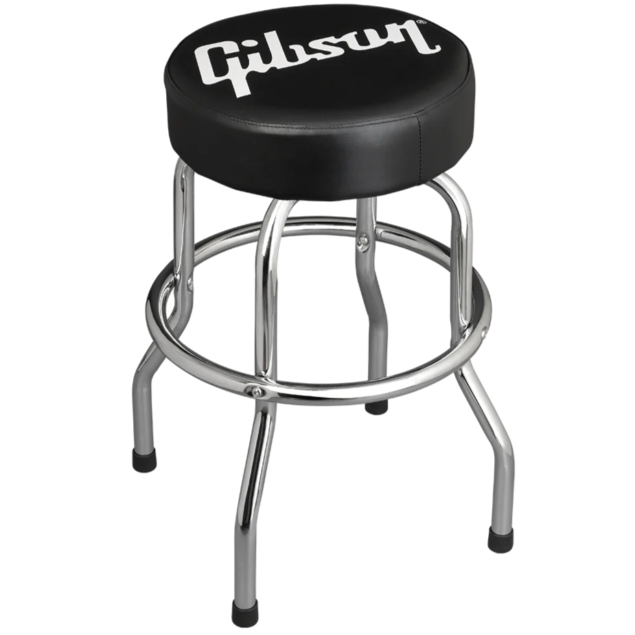 Gibson GA-STOOL2 Premium Playing Stool, Standard Logo, Short - Chrome