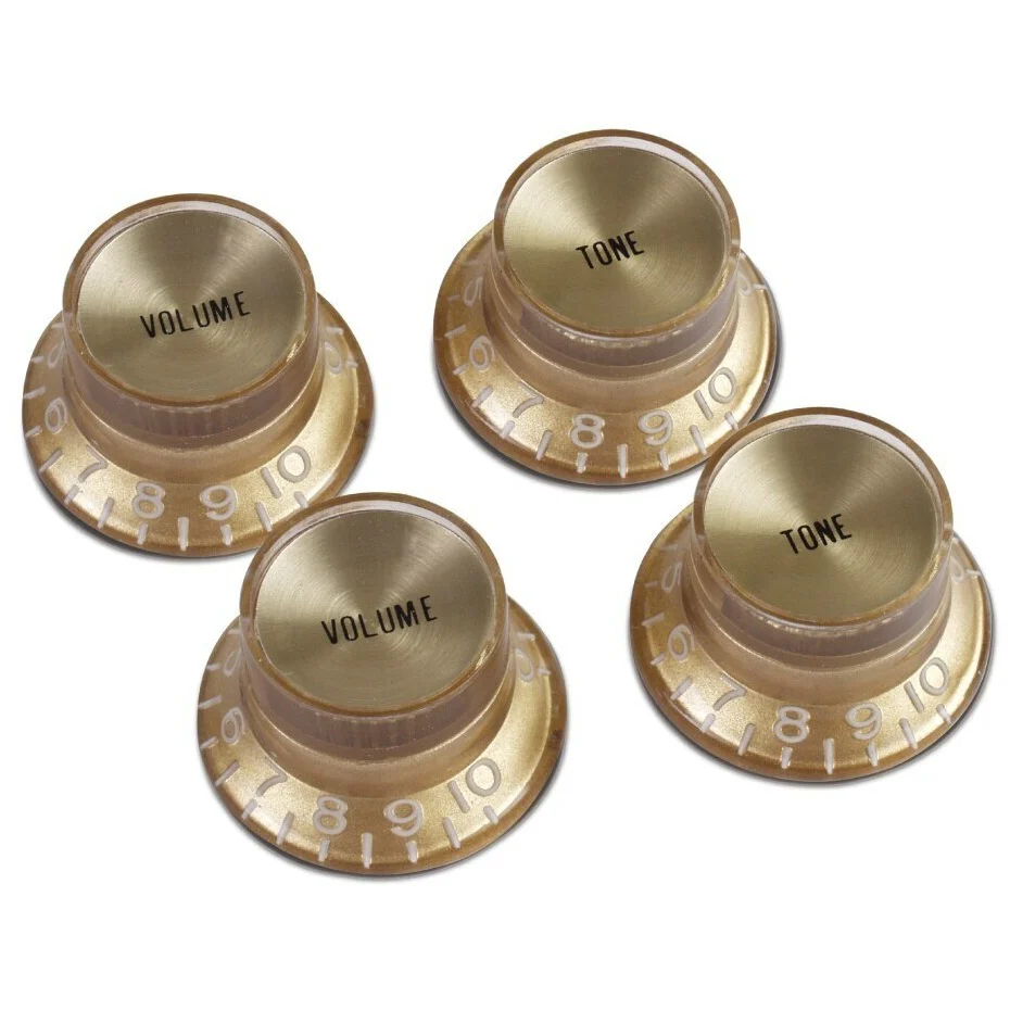 Gibson PRMK-030 Top Hat Knobs with Gold Metal Insert, Gold (4 pcs.)