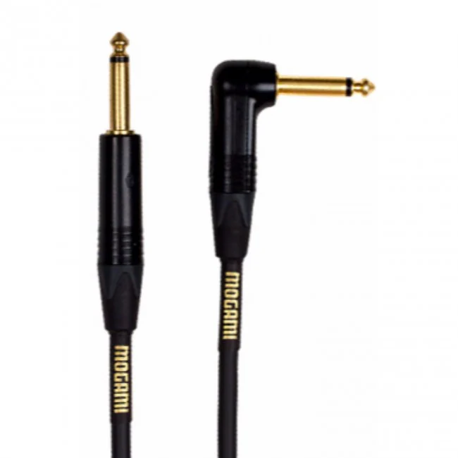 Mogami GOLDINST-18R Gold Instrument Cable Right Angle – 18 ft