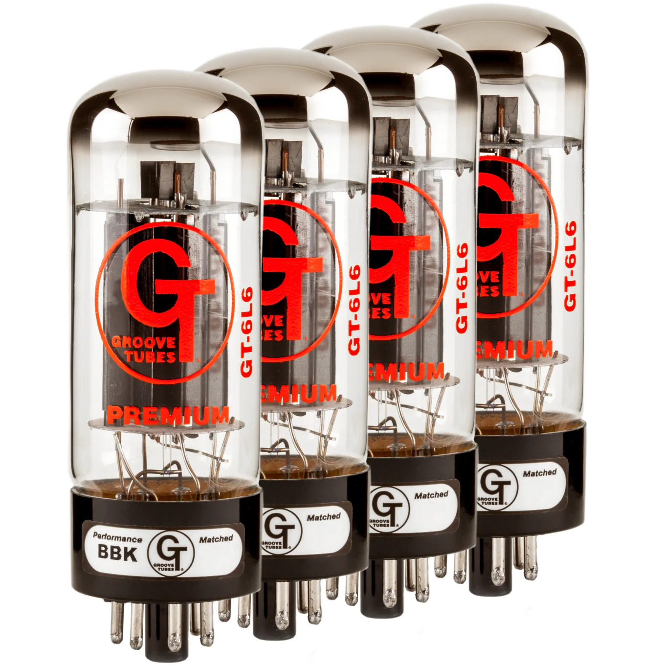 Groove Tubes 555-0113-524 GT-6L6-S Power Tubes, Slovakia, Med,Quartet