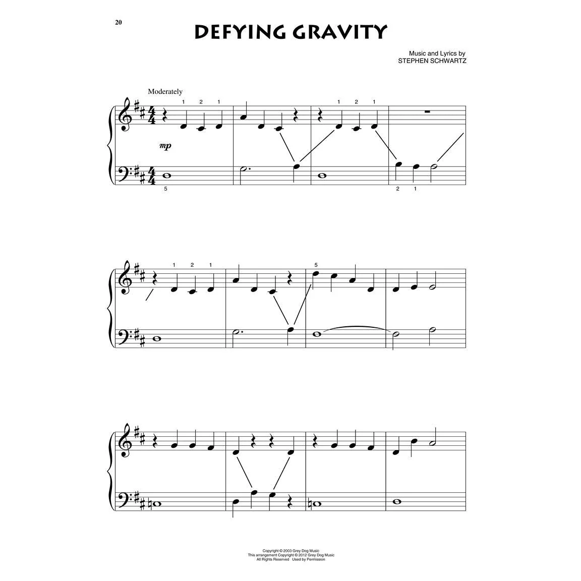 Hal Leonard HL00109365 Wicked: Beginning Piano Solo - Image 2