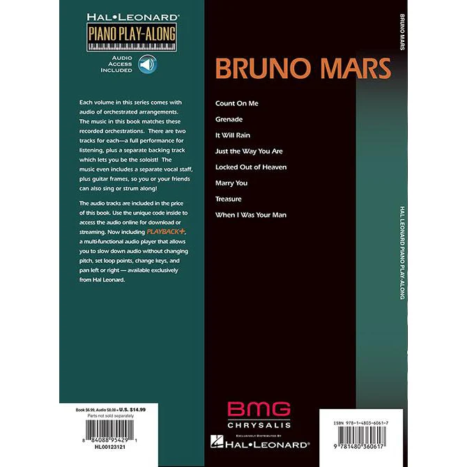 Hal Leonard HL00123121 Bruno Mars, Piano Play-Along - Image 4