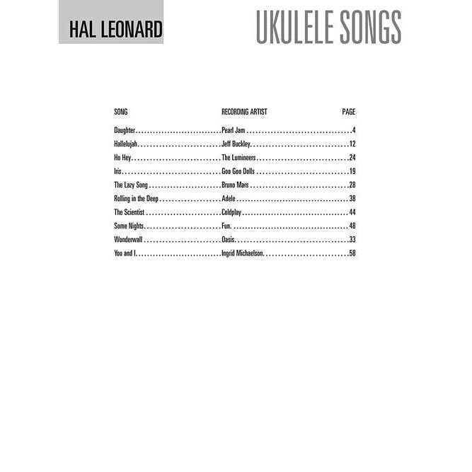 Hal Leonard HL00124301 Ukulele Songs, Ukulele - Image 4