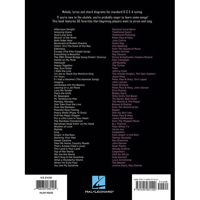 Hal Leonard HL00149250 First 50 Songs You Should Play on Ukulele - Image 2