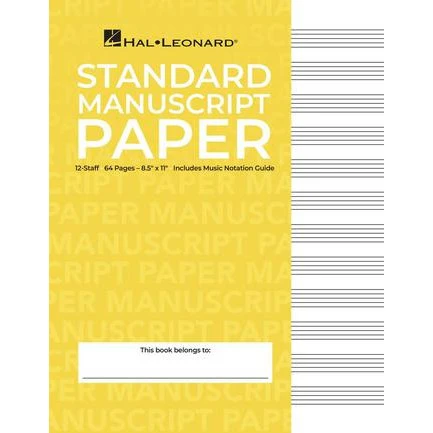 Hal Leonard HL00210001 Standard Manuscript Paper (Yellow Cover)