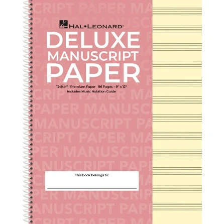 Hal Leonard HL00210018 Deluxe Wirebound Premium Manuscript Paper (Pink Cover)