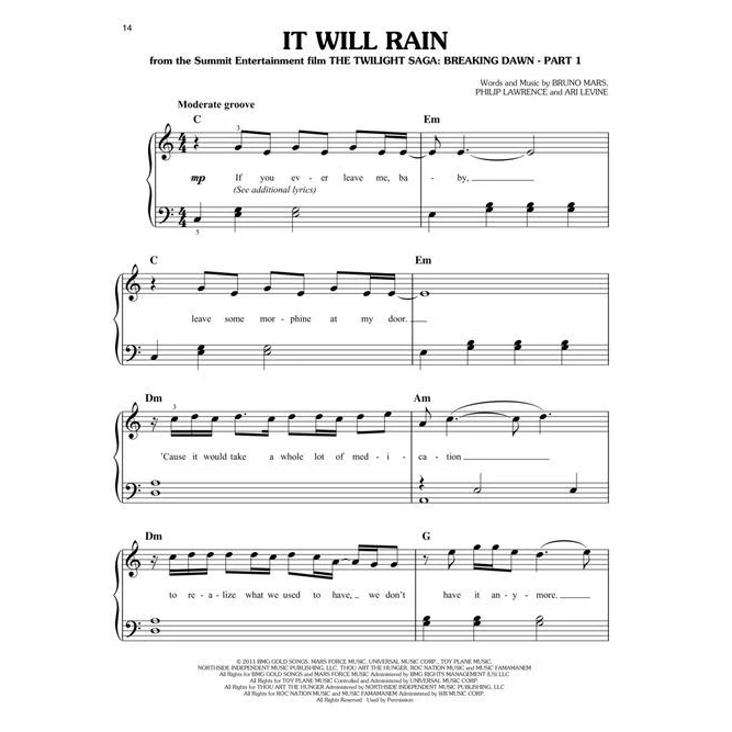Hal Leonard HL00221887 Best of Bruno Mars, Easy Piano Personality - Image 6