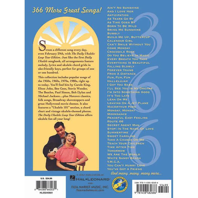 Hal Leonard HL00240681 The Daily Ukulele Leap Year Edition 366 Songs - Image 2
