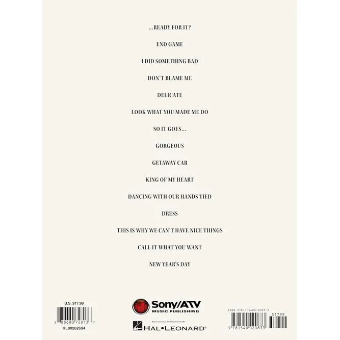 Hal Leonard HL00262694 Taylor Swift – Reputation - Image 2