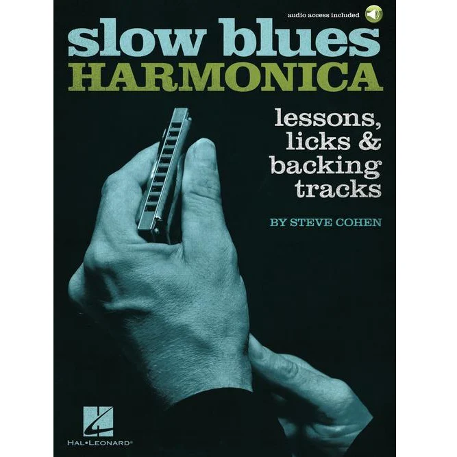 Hal Leonard HL00289620 Slow Blues Harmonica Lessons, Licks &amp; Backing Tracks