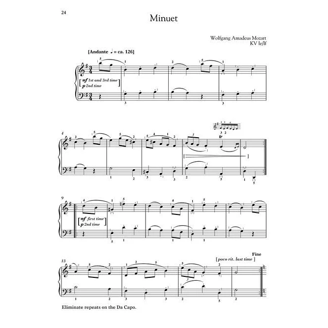 Hal Leonard HL00297088 Mozart 15 Easy Piano Pieces Schirmer Performance - Image 6