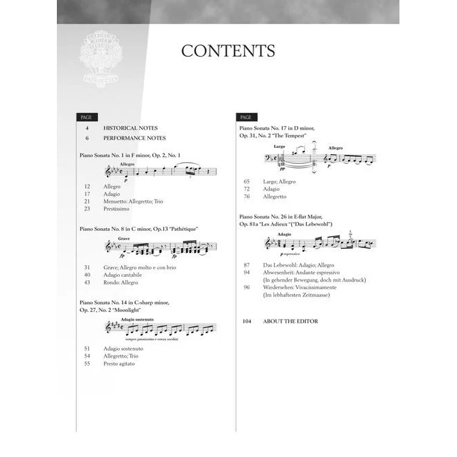 Hal Leonard HL00297114 Beethoven  Five Favorite Piano Sonatas Pathtique - Image 3