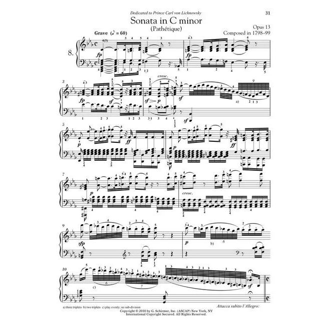 Hal Leonard HL00297114 Beethoven  Five Favorite Piano Sonatas Pathtique - Image 8