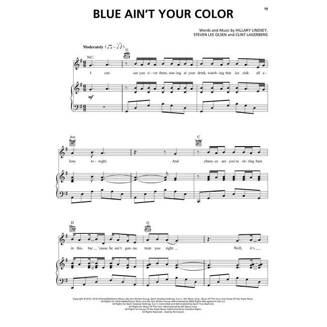 Hal Leonard HL00345260 Country Sheet Music 2010-2019, Piano/Vocal/Guitar Songbook - Image 11