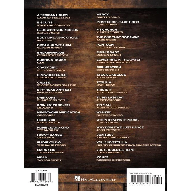 Hal Leonard HL00345260 Country Sheet Music 2010-2019, Piano/Vocal/Guitar Songbook - Image 13
