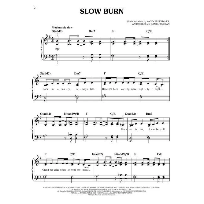 Hal Leonard HL00350622 Kacey Musgraves - Golden Hour, Easy Piano Personality - Image 3