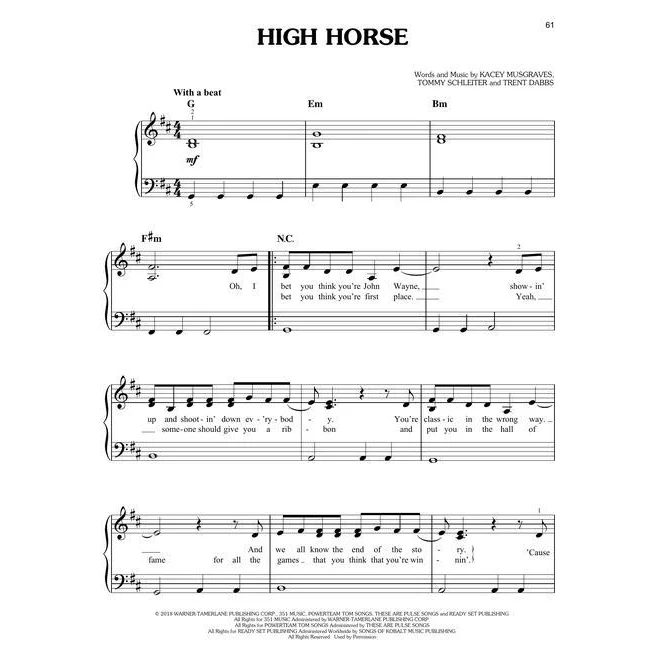 Hal Leonard HL00350622 Kacey Musgraves - Golden Hour, Easy Piano Personality - Image 5