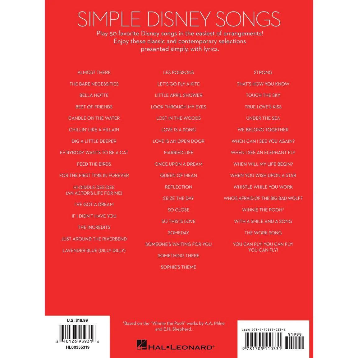 Hal Leonard HL00355319 Simple Disney Songs The Easiest Easy Piano Songs - Image 2