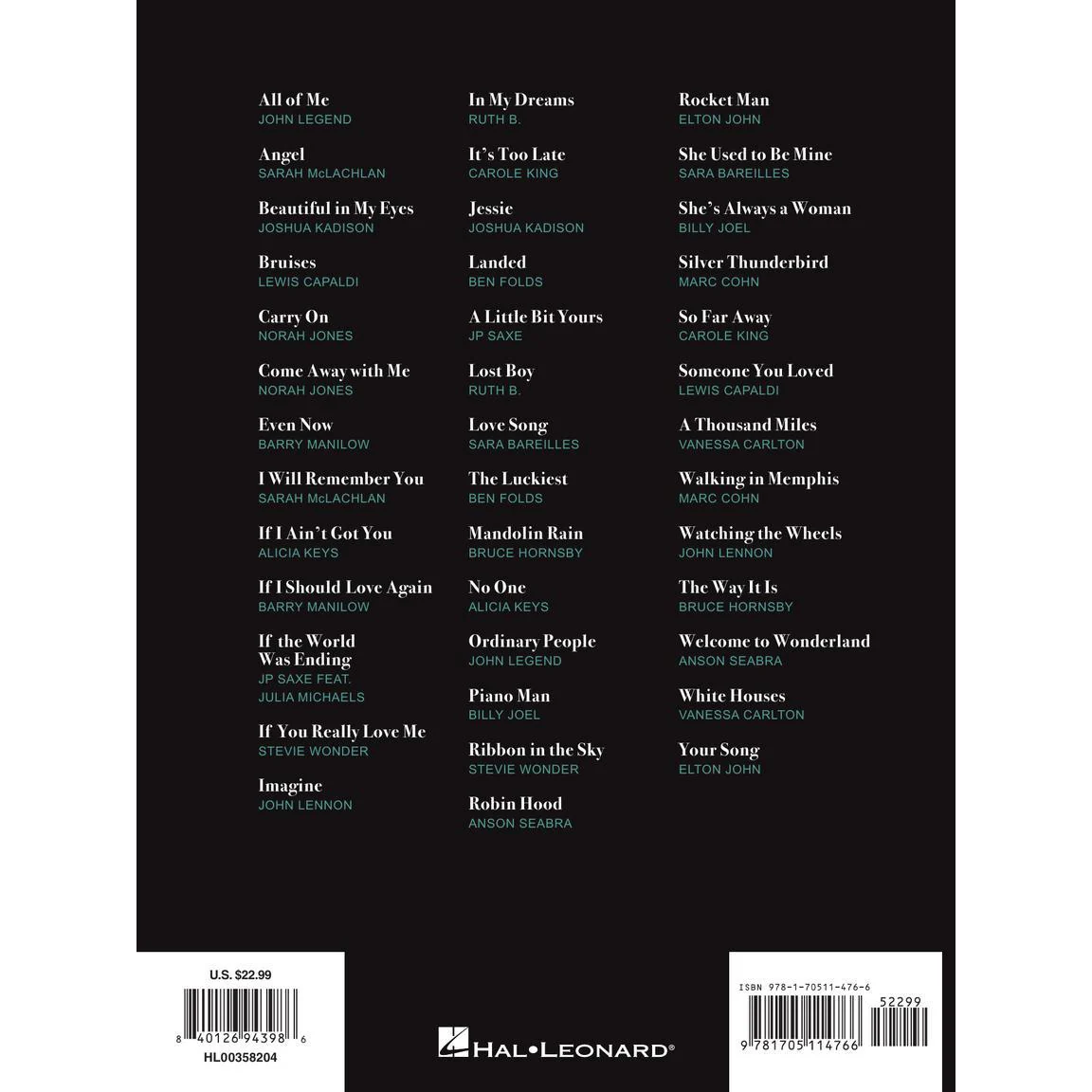 Hal Leonard HL00358204 Piano Singer/Songwriters - Image 2