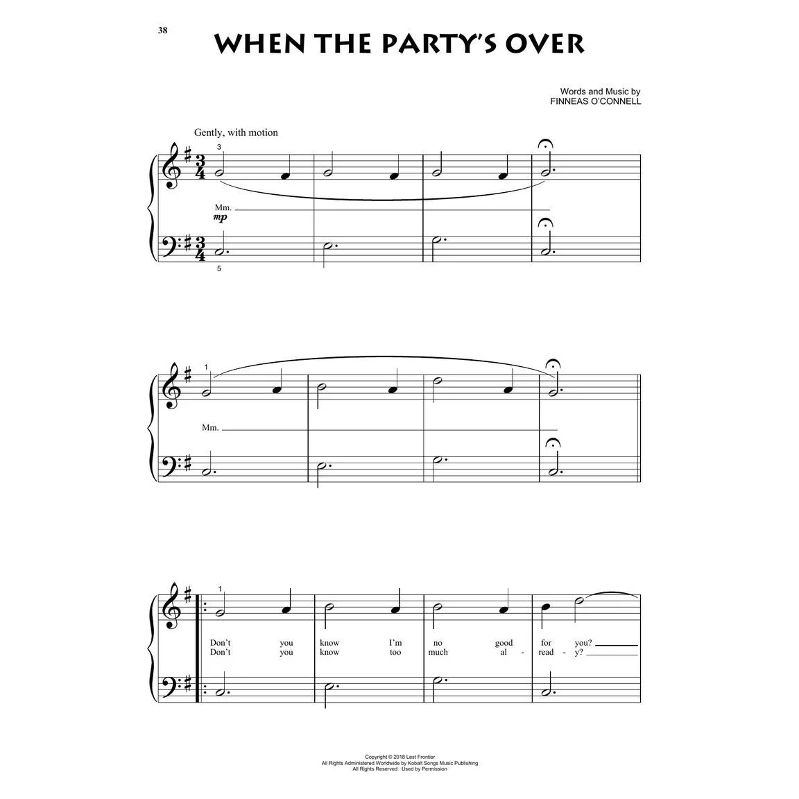 Hal Leonard HL00362598 Billie Eilish – Beginning Piano Solo - Image 6