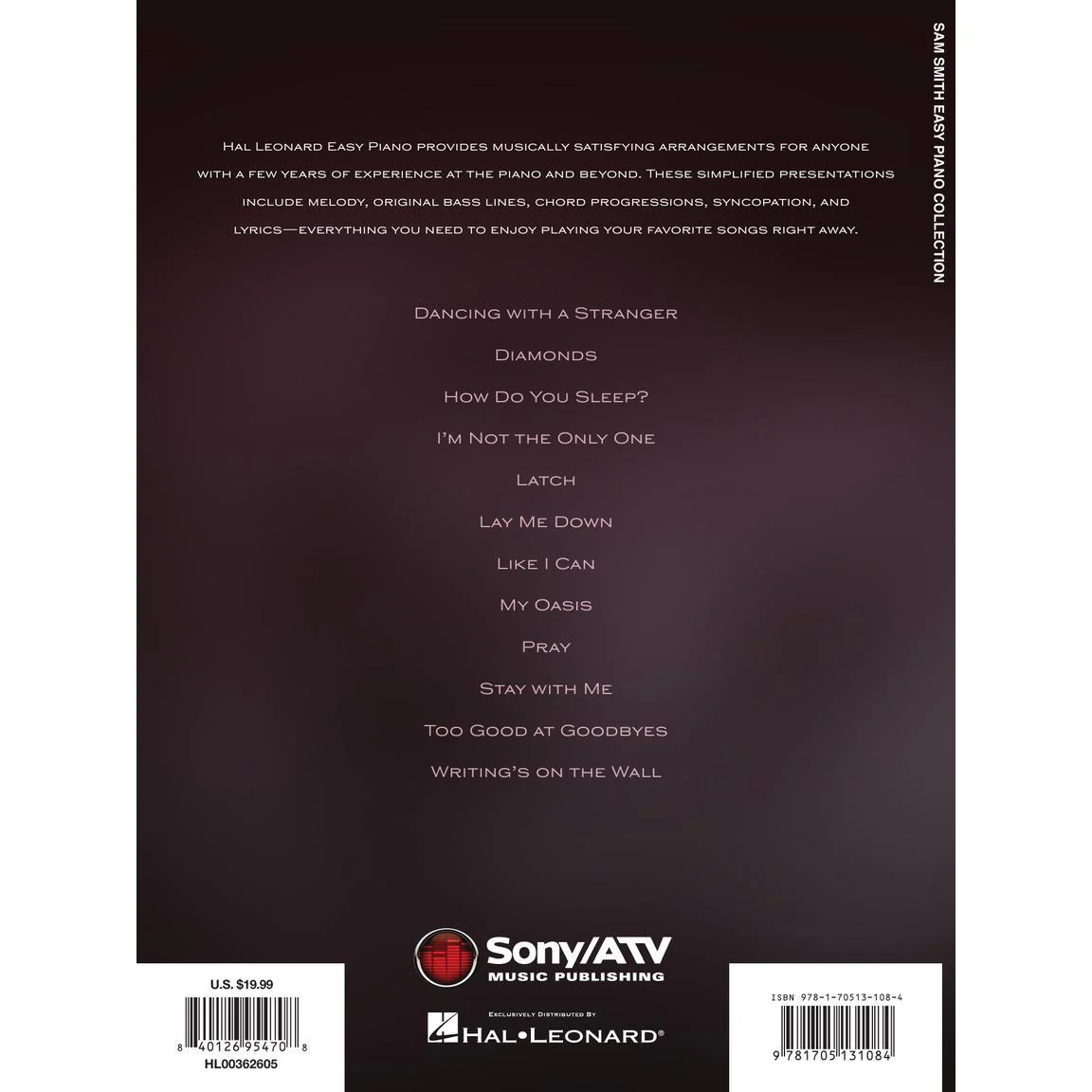 Hal Leonard HL00362605 Sam Smith – Easy Piano Collection - Image 3